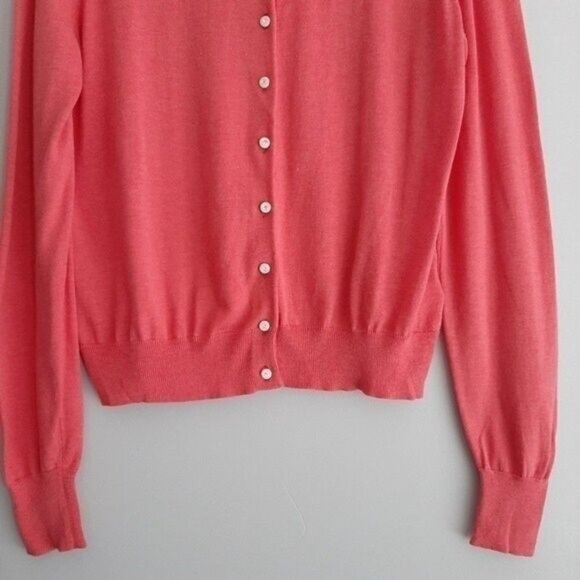 BANANA REPUBLIC NEW Silk Blend Cardigan Button Down Fine Knit Classic Pink Sz XL - Picture 4 of 9